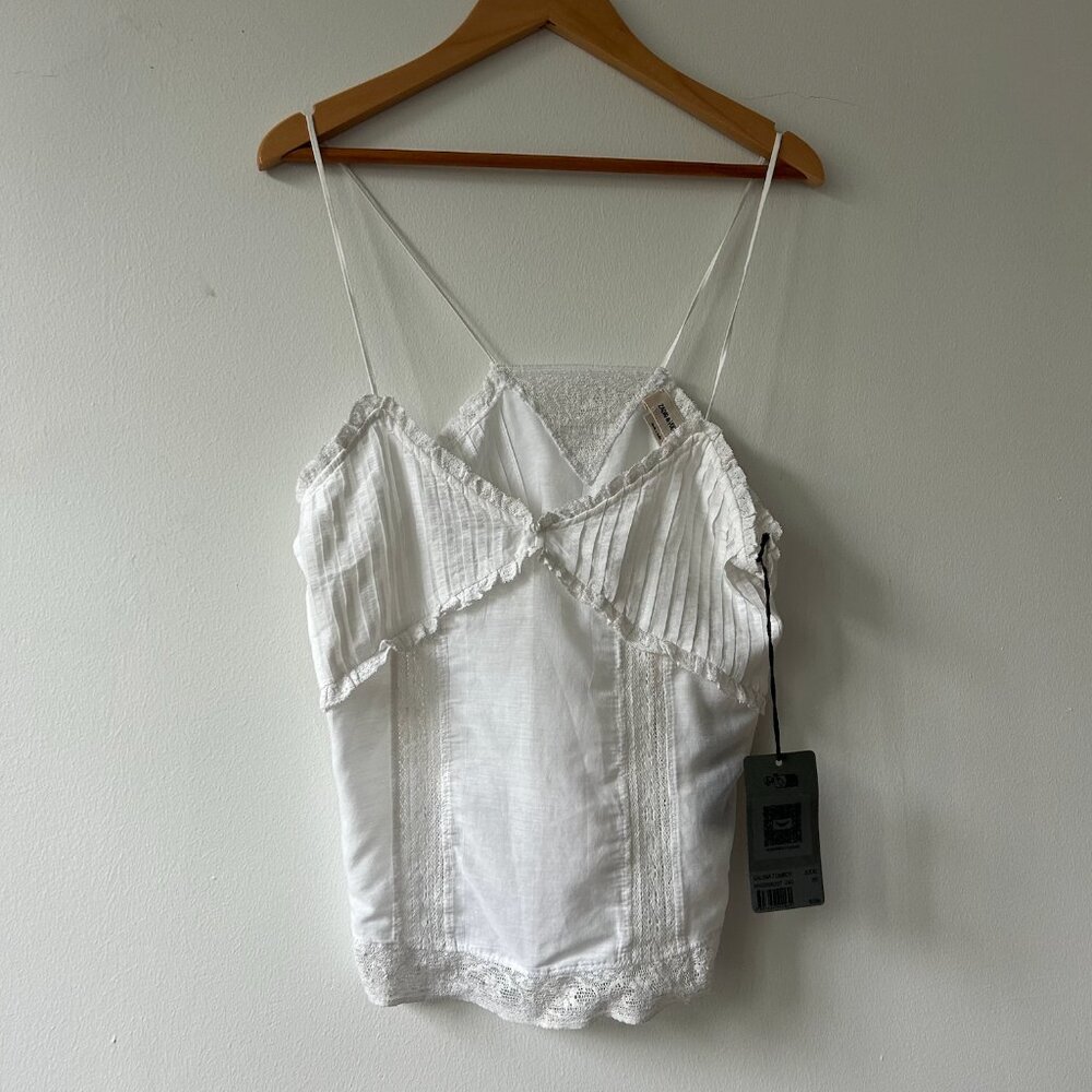 NWT- Zadig & Voltaire Calixia Tomboy Lace Trim Camisole XS